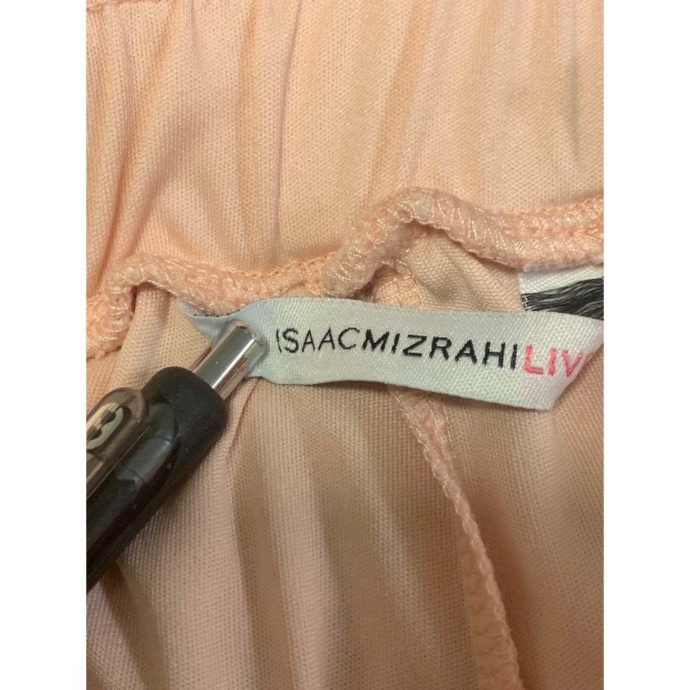 Isaac Mizrahi Live Pink Floral Lace Wide Leg Pants Scalloped Hem Medium - Picture 4 of 10